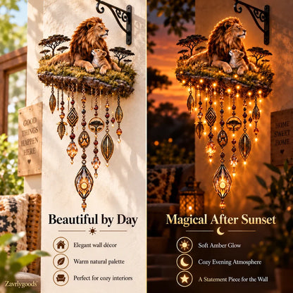 🔥Today 59% OFF🔥Majestic Savannah Family Glow™ – Lion & Cub Illuminated Wall Decor