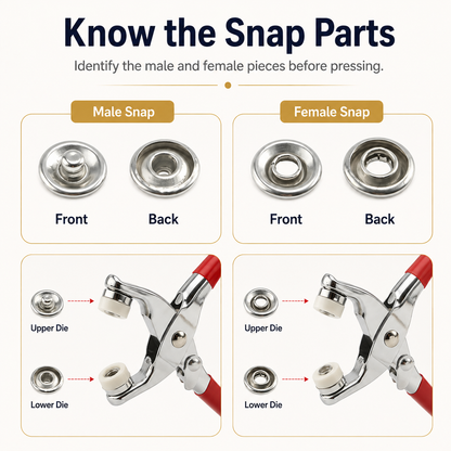 🔥49% OFF -🧵 No-Sew Snap Button Kit – Quick Clothing Repairs & DIY
