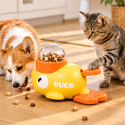🐥 Interactive Duck Treat Dispenser Toy for Dogs & Cats