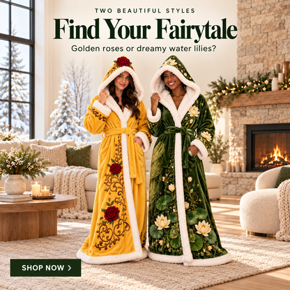 🌸Floral Hooded Robe with Plush Lining