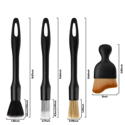 🔥 49% OFF Car Interior Cleaning Brush Set – 4 Detail Brushes for Dust & Tight Spaces