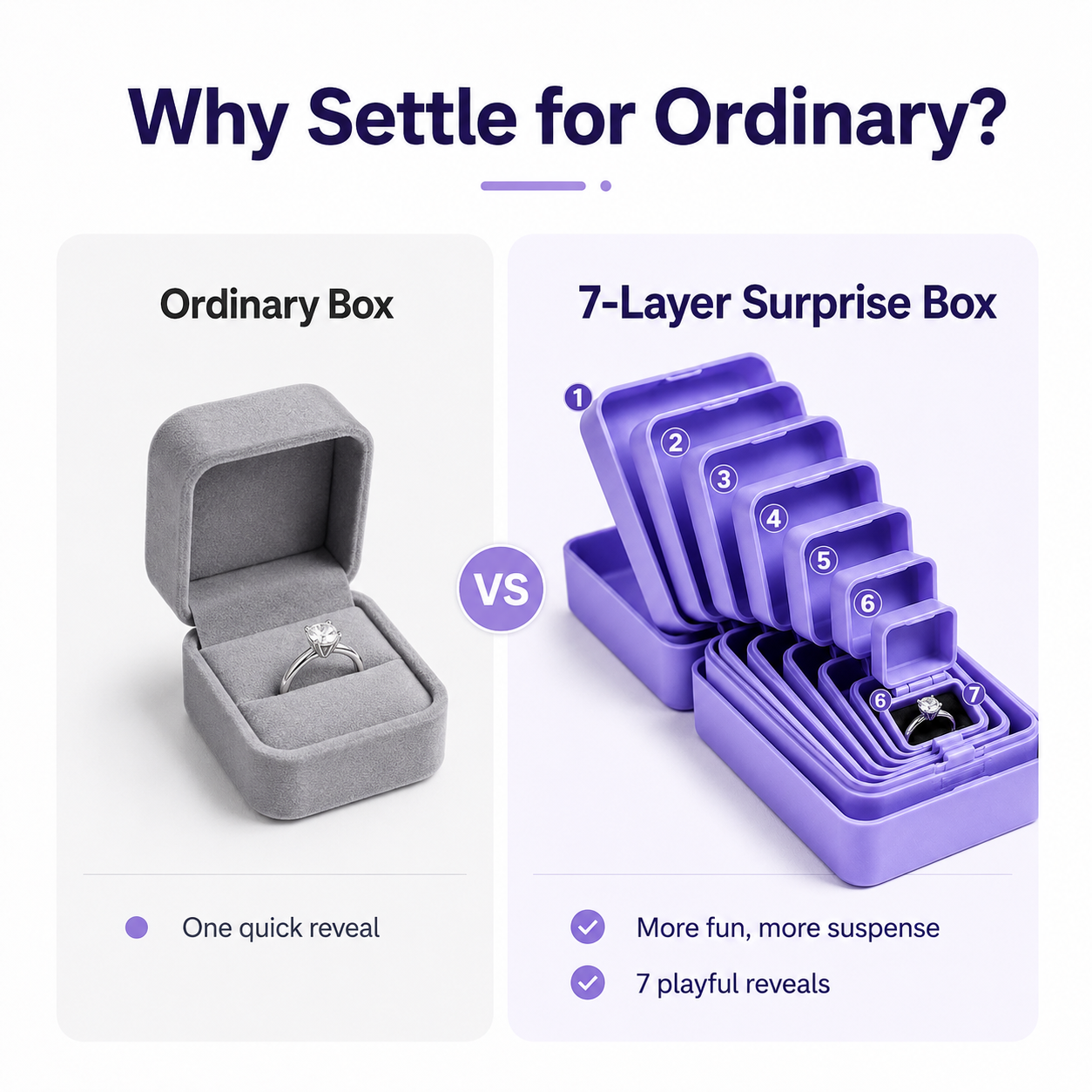 🎉 LIMITED 50% OFF 7-Layer Gift Reveal Box 😂 Perfect for Rings & Tiny Surprises