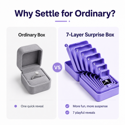 🎉 LIMITED 50% OFF 7-Layer Gift Reveal Box 😂 Perfect for Rings & Tiny Surprises