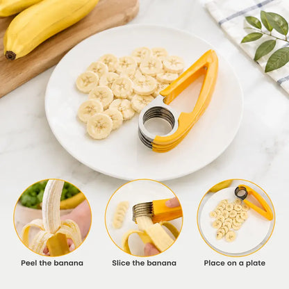 49% OFF 🍌 Handheld Banana Slicer – Perfect Slices in One Press
