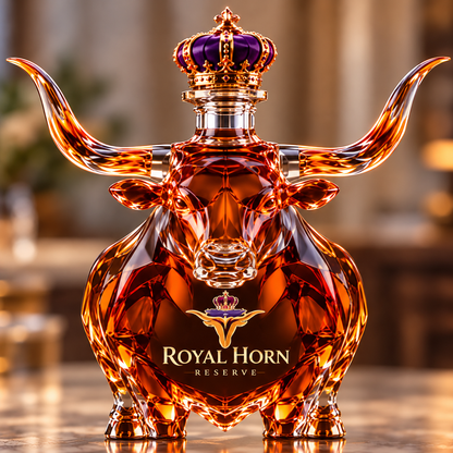 🐂 Texas Longhorn Collector’s Bottle 👑 Sculpted Display & Gift Box