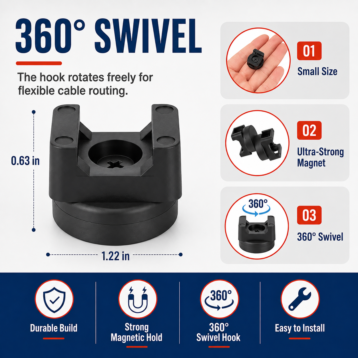🧲 50% OFF Magnetic Cable Tie Mounts 🔧 Strong Hold, Easy Cable Management