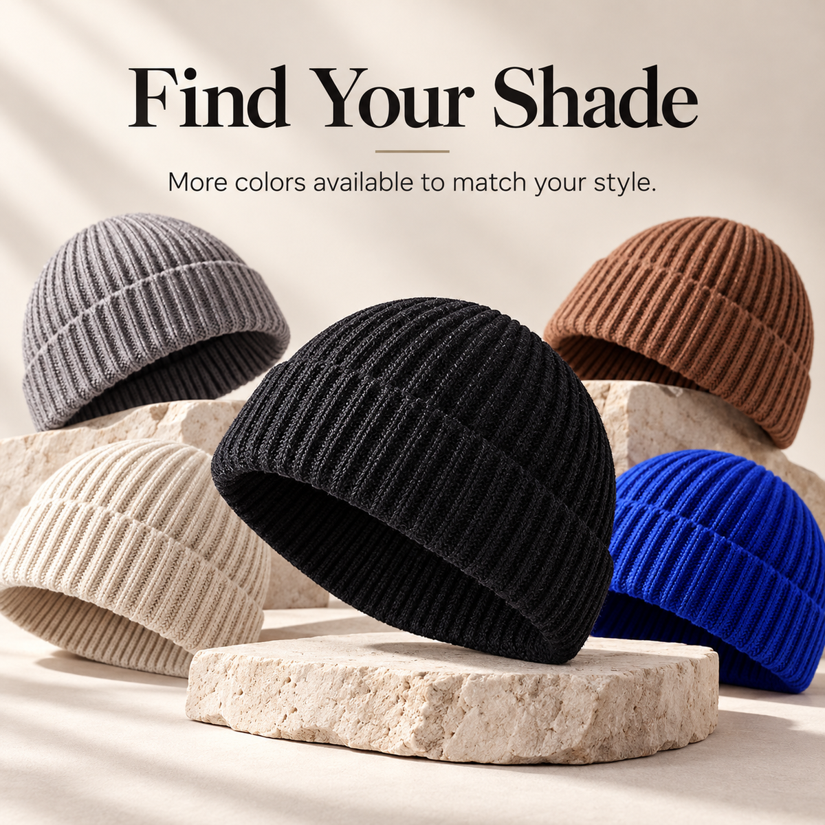 🧶 Minimalist Ribbed Knit Short Fisherman Beanie for Everyday Streetwear ☕