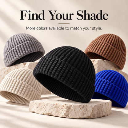 🧶 Minimalist Ribbed Knit Short Fisherman Beanie for Everyday Streetwear ☕