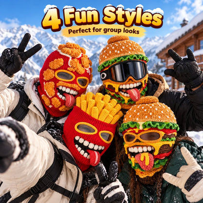 3D Fast Food Knit Balaclava - Thermal Ski & Snowboard Mask