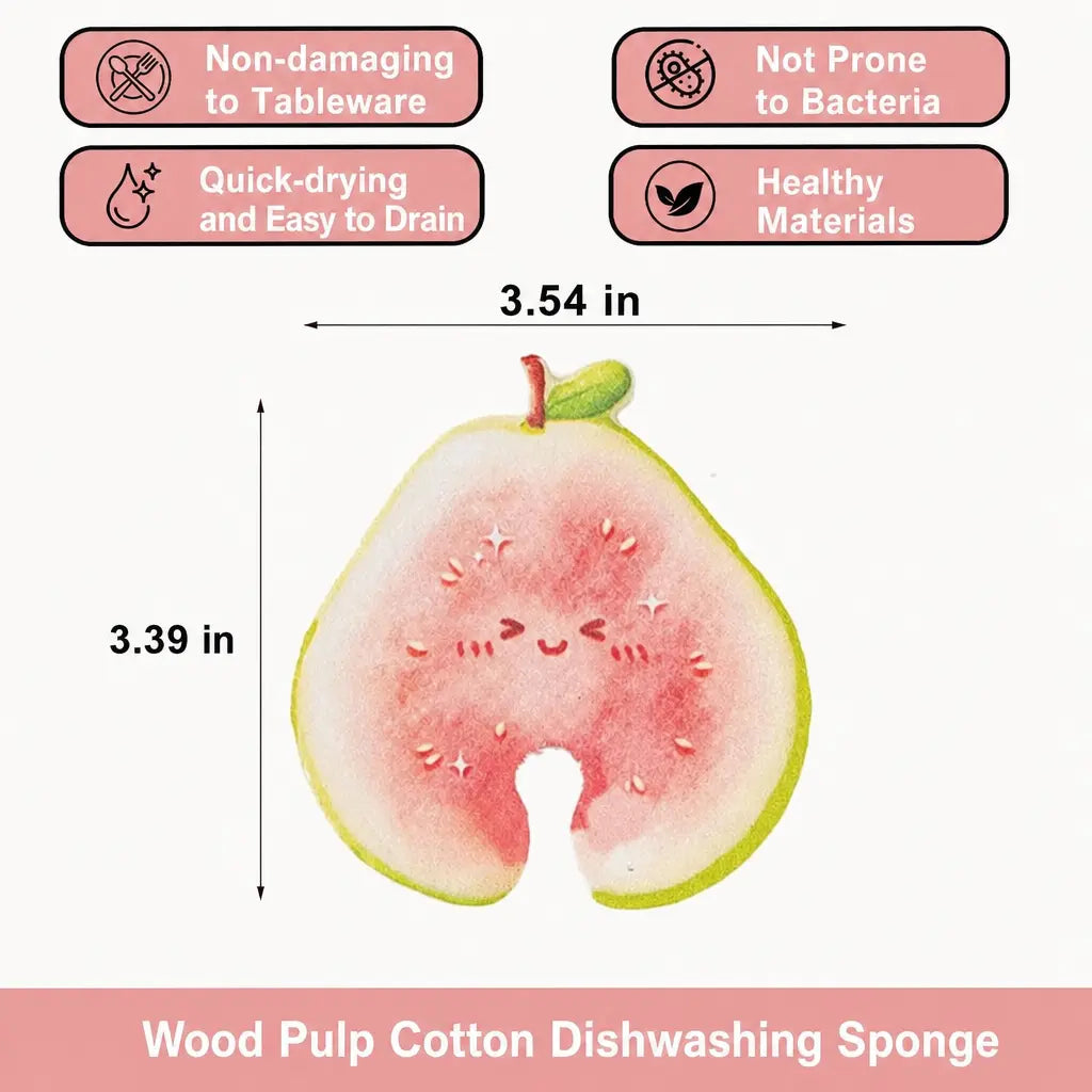 🍎 50% OFF 6PCS Fruit-Shaped Expandable Sponges – Cute Cellulose Kitchen Cleaning Set