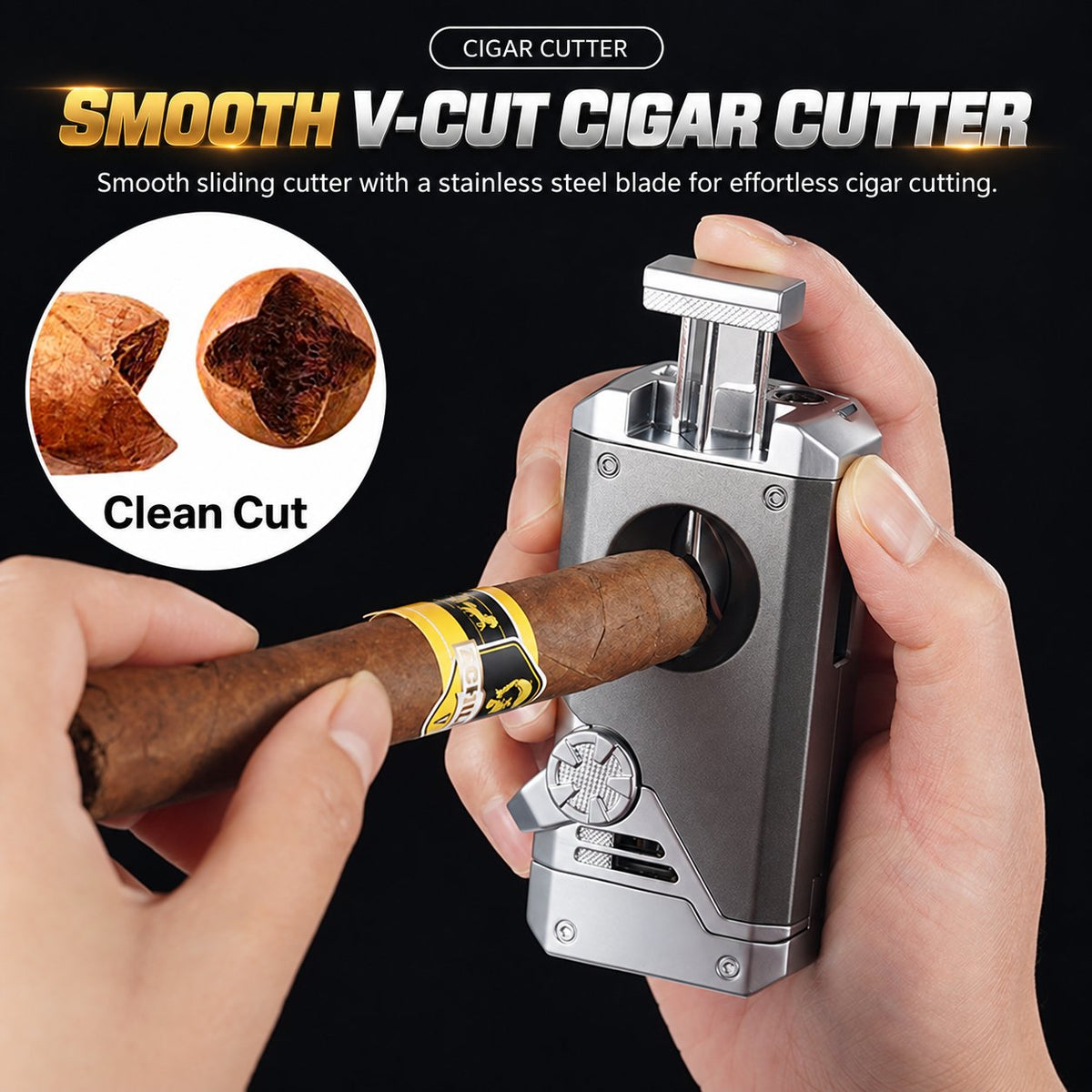 💯 Multifunctional Quad-Flame Lighter – Windproof & Refillable Butane Lighter