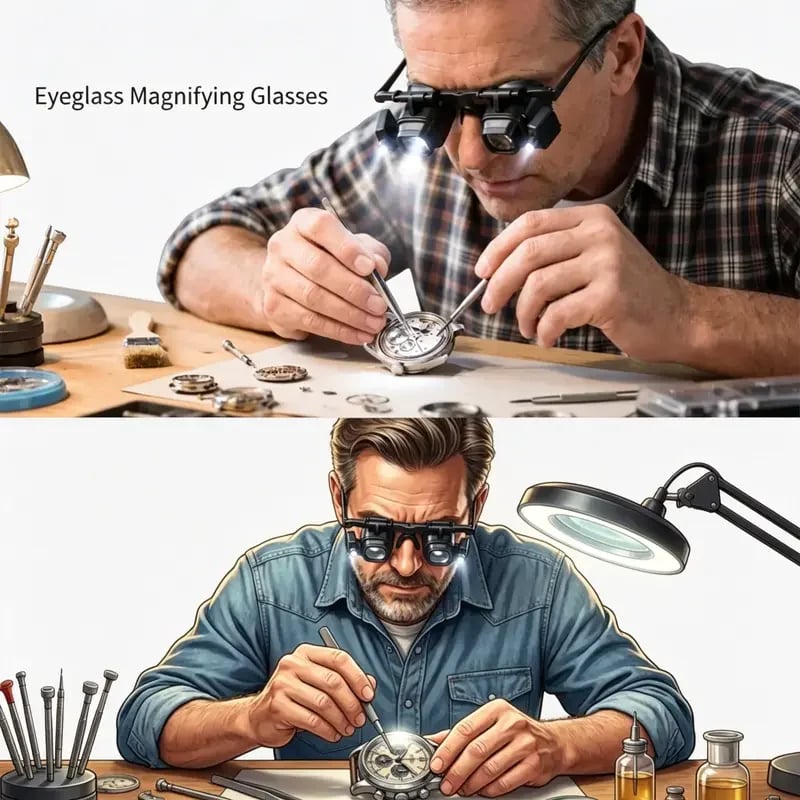 🔬LAST DAY SALE 49%OFF✨ Precision LED Magnifier Glasses – Interchangeable Lenses, Dual LED, Hands-Free 💡