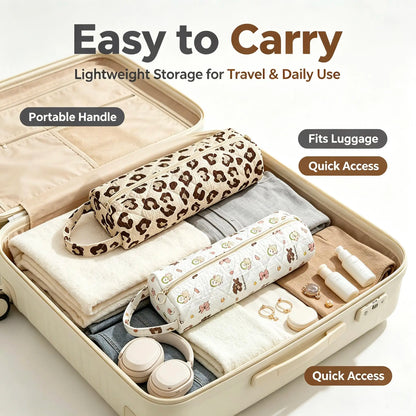 🔥 FINAL 50% OFF Quilted Multi‑Purpose Storage Bag, Portable Zipper Cosmetic Makeup Pouch 🎒