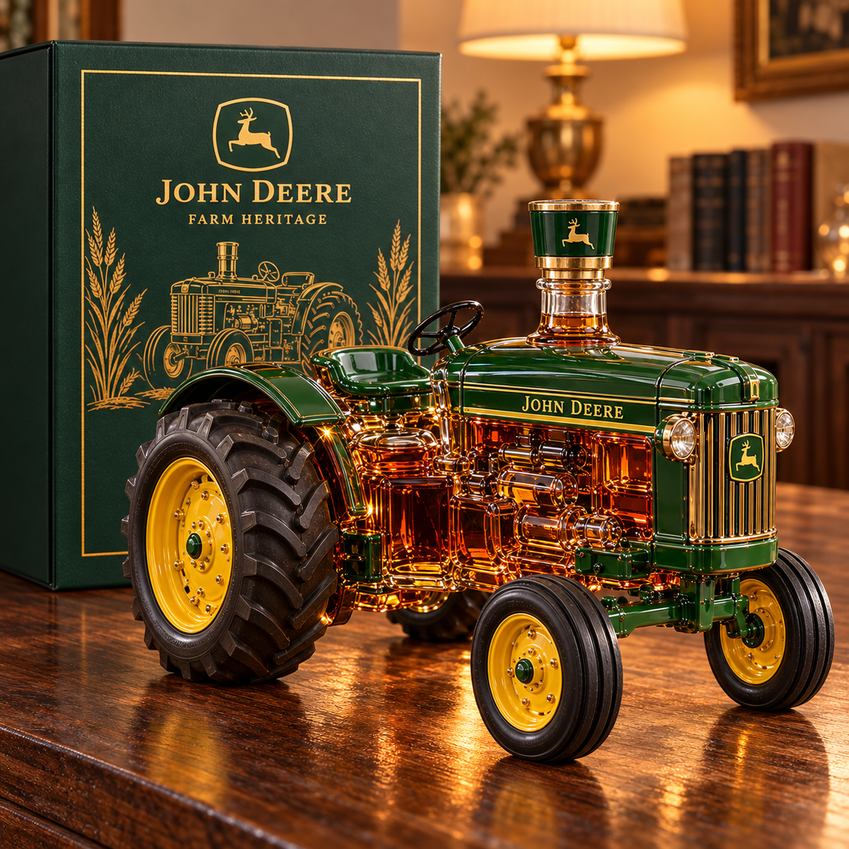 🚜 Farm Heritage Tractor Bottle — A Standout Gift in Green & Gold