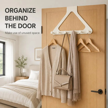🏡 More Space, Less Clutter! ✨ No-Drill Door Hook Rack for Bags & Clothes