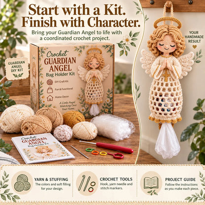 🧶 Blessed Home DIY Crochet Bag Holder Kit with Faith-Inspired Figures 🕊️