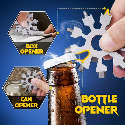 🔥 50% OFF 4 Pack-18-in-1 Snowflake Multi-Tool 🔧 Pocket Wrench, Screwdriver & Opener