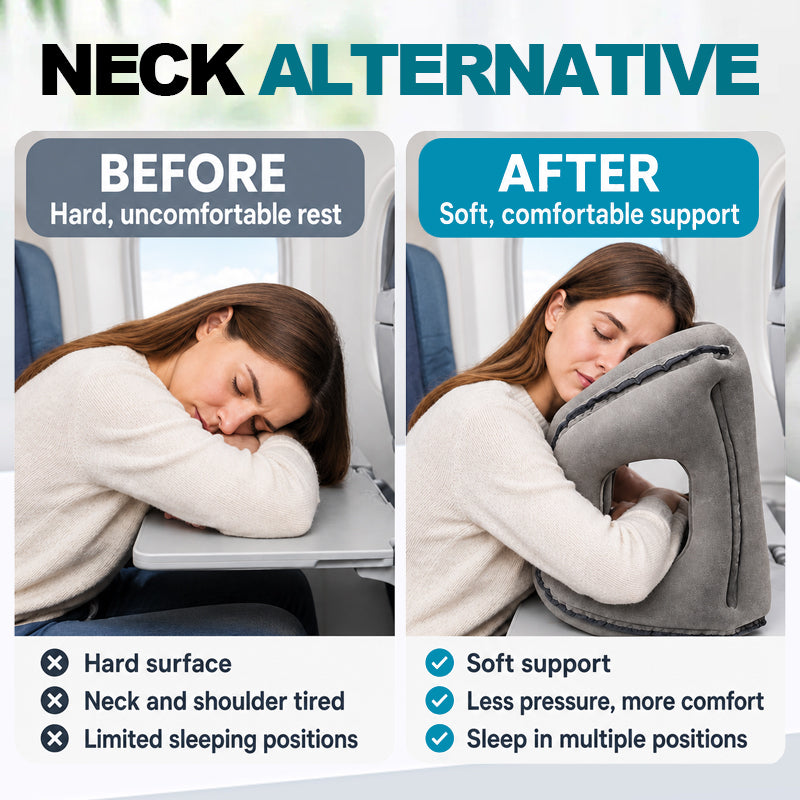 Portable Inflatable Airplane Sleep Pillow