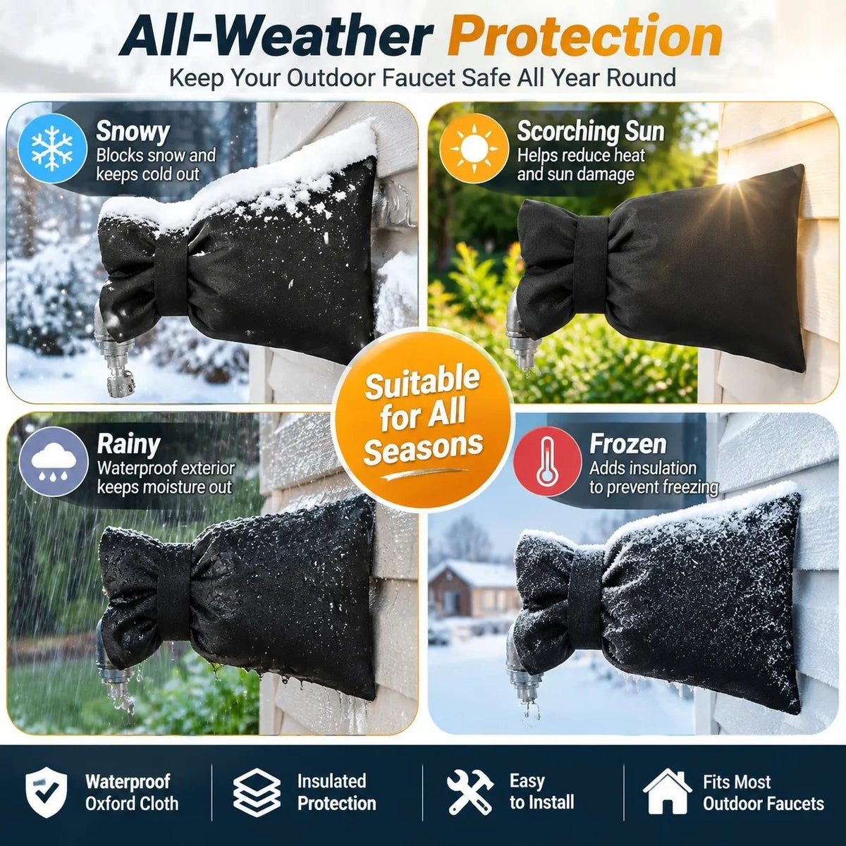 💯🔥HOT SALE🔥❄️ Outdoor Faucet Cover | Winter Freeze Protection Insulated Spigot Protector