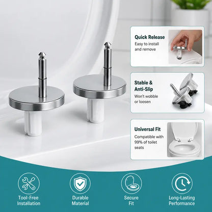 🔥 49% OFF 2 Pack Universal Toilet Seat Hinge Replacement Kit 🔧 Top-Fix Expansion Bolts
