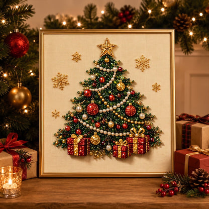 ✨ 3D Christmas Shimmering Pearl Art Diamond Painting DIY Craft Kit 🎄