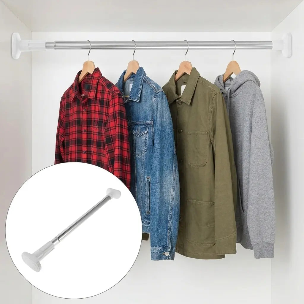 💪 50% OFF 32mm Heavy-Duty Adjustable Tension Rod – No-Drill Stainless Steel