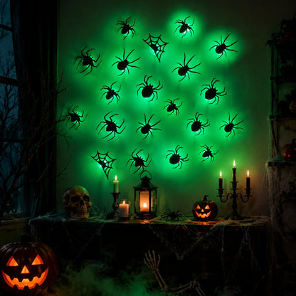 🦇Halloween decorative items - 3D black bat wall stickers with LED lights