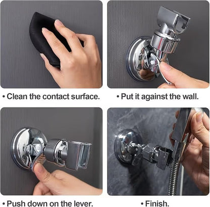 🚿 50% OFF 2PCSAdjustable Suction Shower Head Holder – No Drilling, 360° Positioning ✨