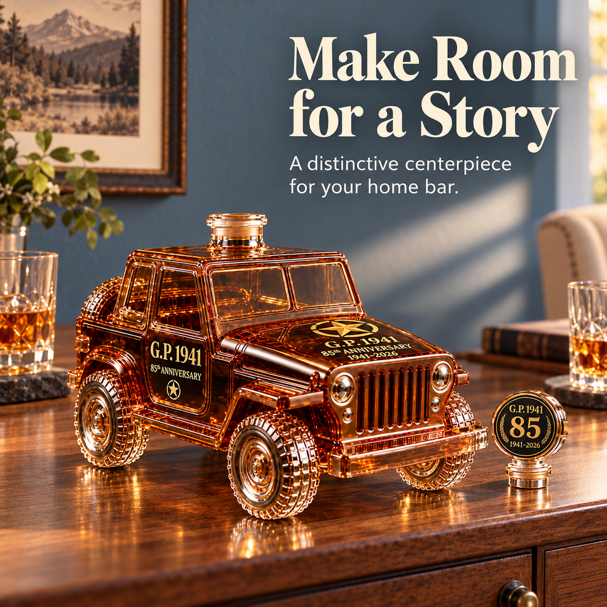 🔥 Sculpted Off-Road Vehicle Whiskey Decanter – Collector Edition 🥃