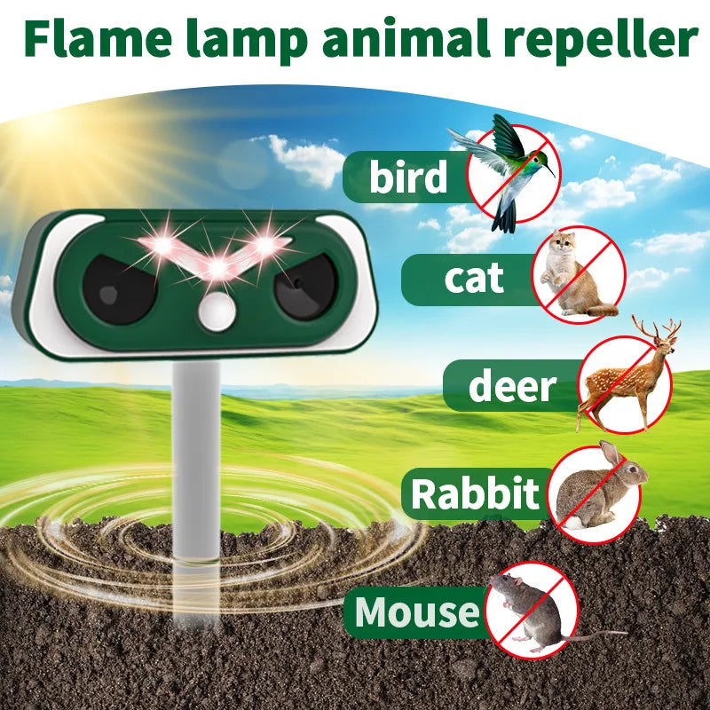 🔥 50% OFF – Solar Ultrasonic Animal Repeller with Motion Sensor & LED Flash