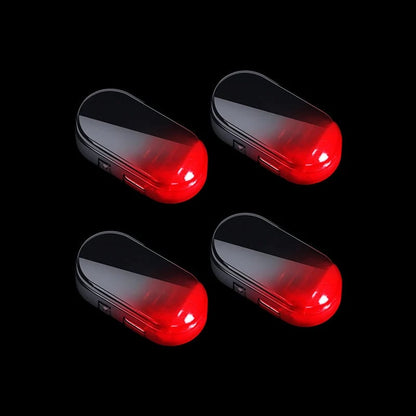 🚗 4-Pack Solar Car Security Warning Light – LED Theft Deterrent