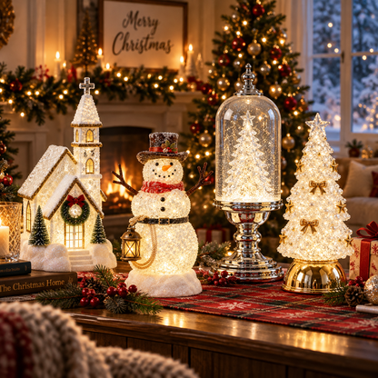 🎄 Enchanted Musical Snowfall Christmas Lantern with Glowing Lights