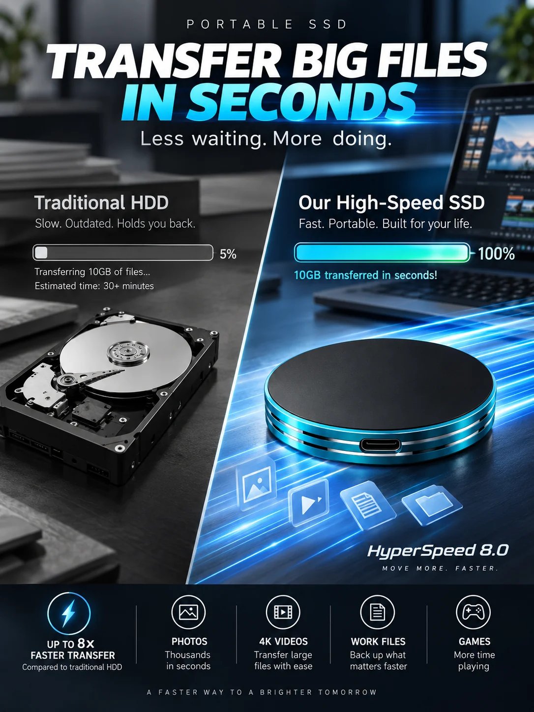 Magnetic Portable SSD – Anti-Lost External Solid State Drive