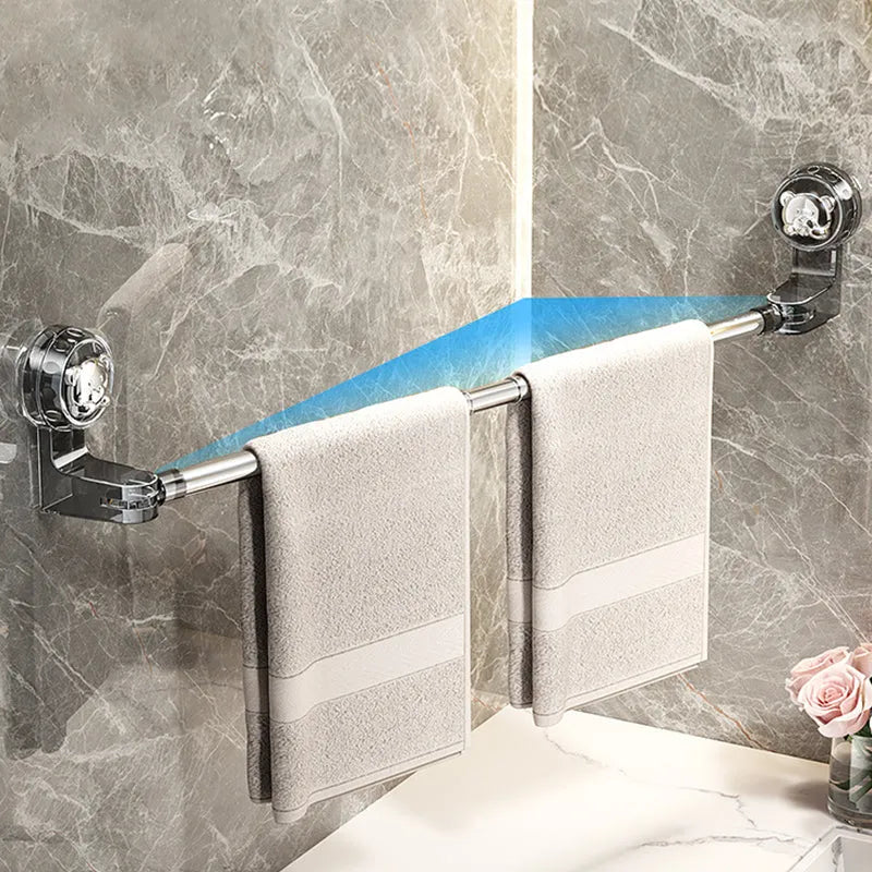🛁 50% OFF Adjustable No-Drill Towel Bar – Extendable Suction Rack for Bathrooms & Kitchens