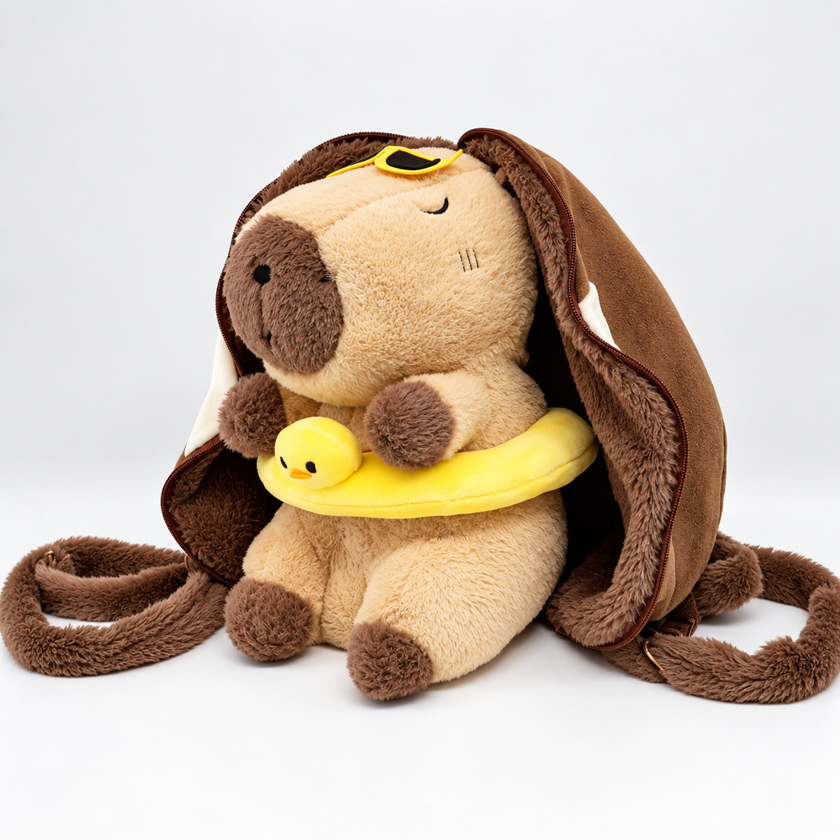🌙 50% OFF Breathing Capybara Plush Backpack – Glowing Sleep Companion Toy for Kids