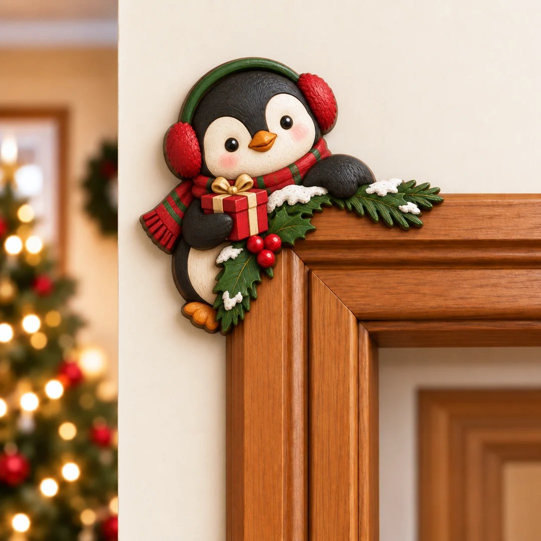 🎅Christmas Peekaboo Door Frame Corner Decor丨Size: 20 cm🎄