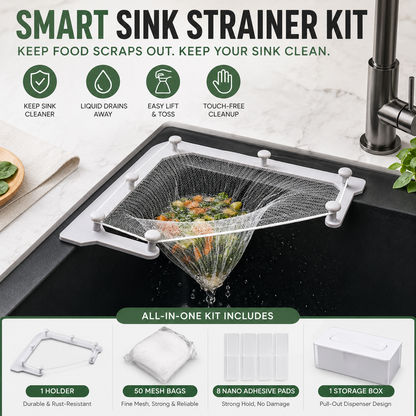 🔥 50% OFF Upgraded Sink Drain Rack ✨ 50 Filter Bags Included For Easy Cleanup