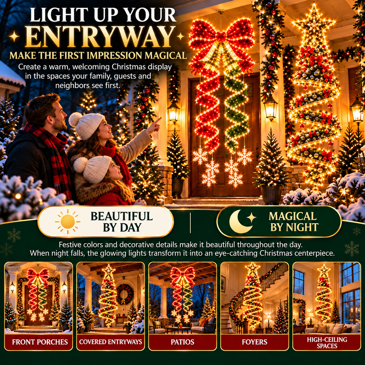 🎀 Limited-Time Christmas Sale | Giant Lighted Christmas Bow – Wrap Your Home in Holiday Magic ✨🎄