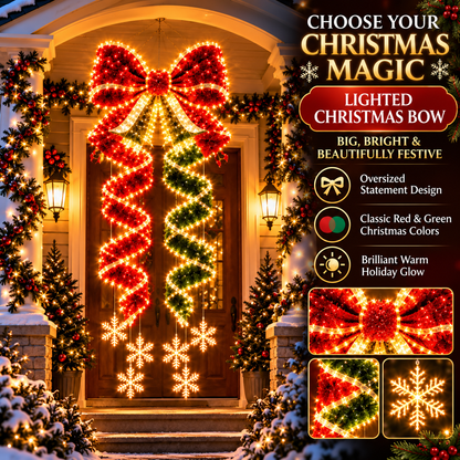 🎀 Limited-Time Christmas Sale | Giant Lighted Christmas Bow – Wrap Your Home in Holiday Magic ✨🎄
