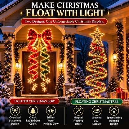 🎀✨Giant Lighted Christmas Bow Hanging Decoration