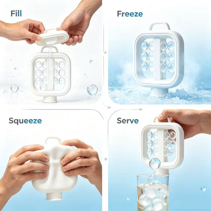 Portable Silicone Ice Ball Maker Bottle Freeze,Store & Release Perfect Ice Balls with Ease