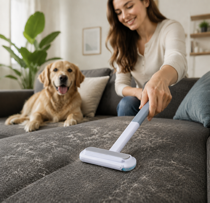 Reusable Pet Hair Remover Brush for Carpets, Couches & Furniture