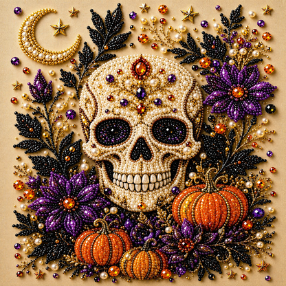 Halloween Ghost Diamond Painting Kit – Pumpkin Cat DIY Home Decor