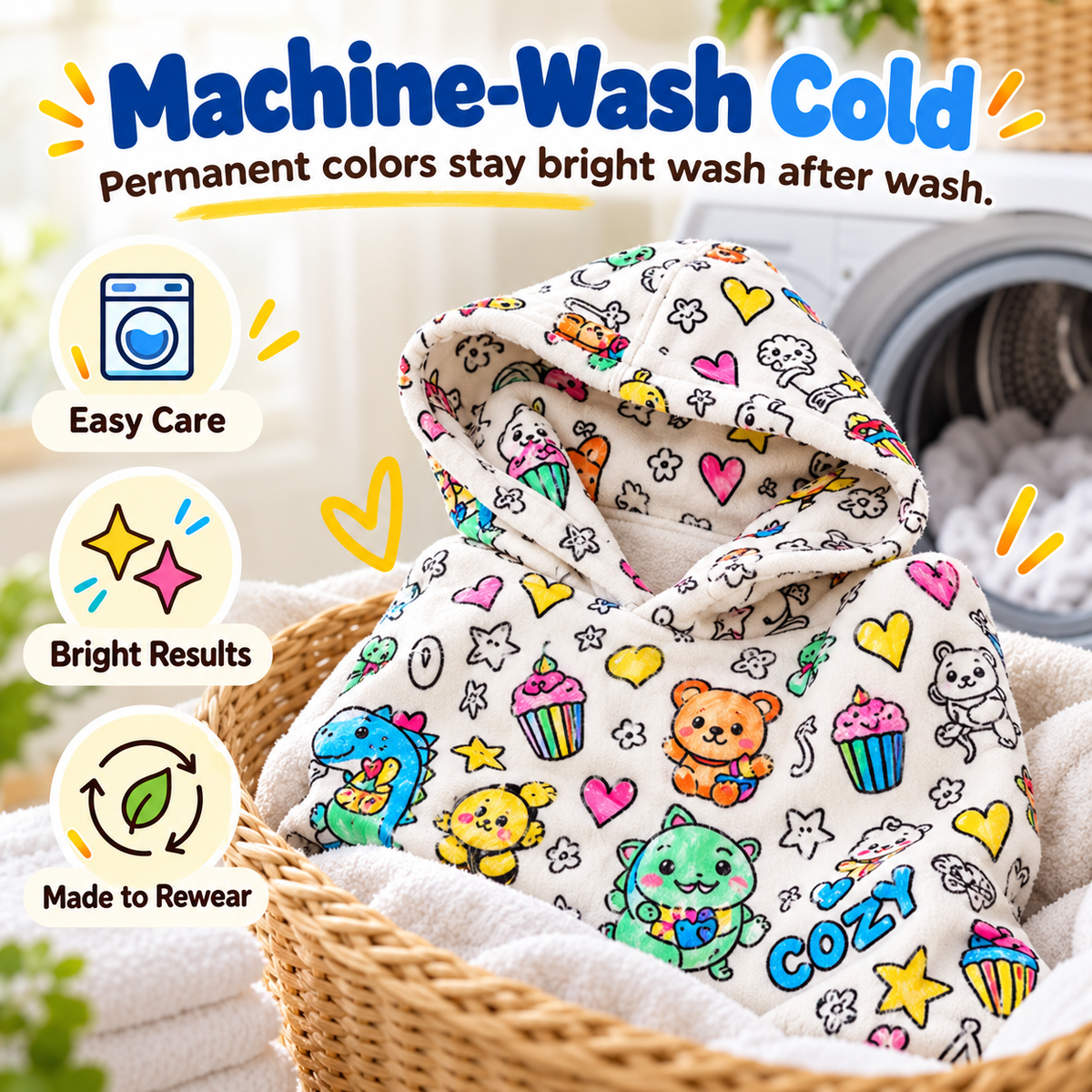✨ Wear Your Own Artwork – Cozy Coloring Hoodie for Kids & Adults