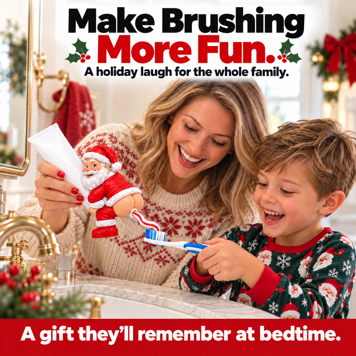 🎅 Santa’s Got a Secret! Funny Christmas Toothpaste Dispenser