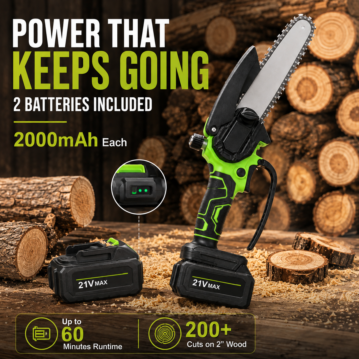 🔥 48% OFF 6-Inch Cordless Mini Chainsaw – Powerful & Easy Cutting 🌲