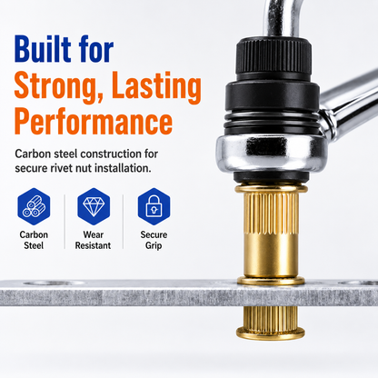 🔩 48% OFF 5-Size Rivet Nut Adapter Kit – M3 to M8 for Drills, Wrenches & DIY Metalwork