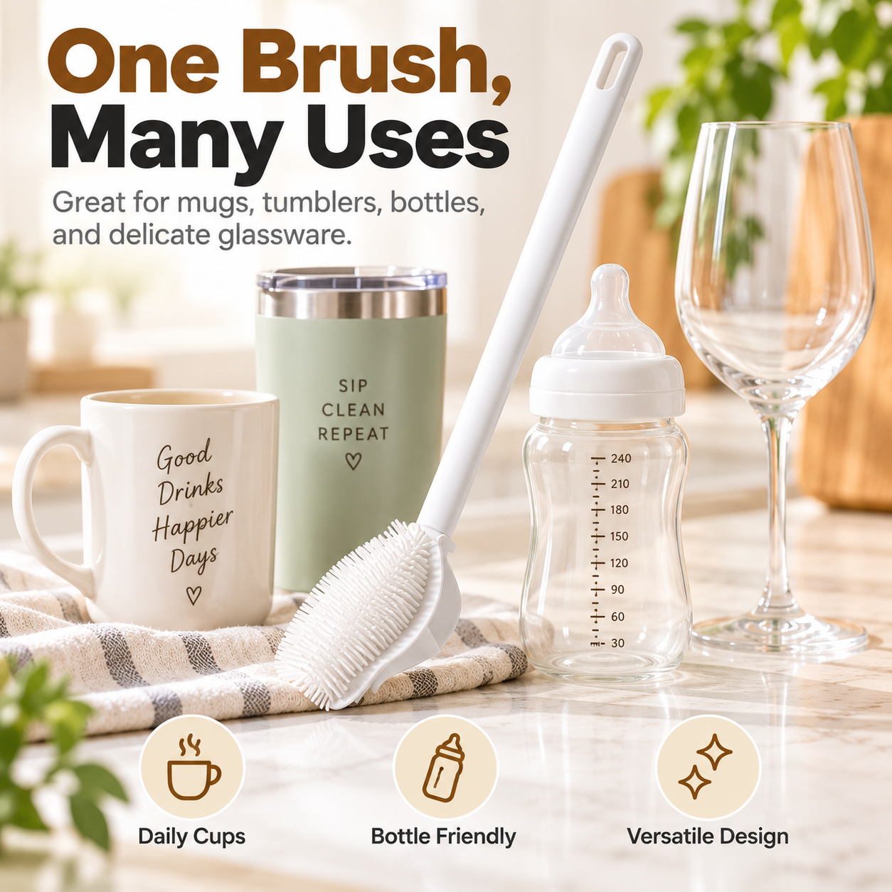 💥 49% OFF 4PCS Foldable Silicone Cup Cleaning Brush Set – Deep Clean Every Corner