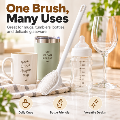 💥 49% OFF 4PCS Foldable Silicone Cup Cleaning Brush Set – Deep Clean Every Corner