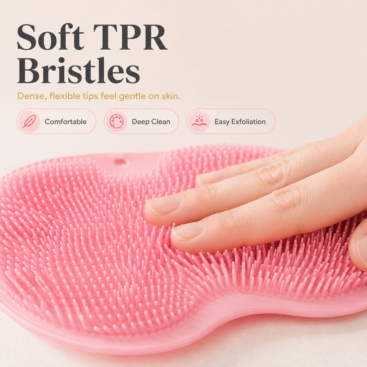 🔥 50% OFF 4-Pack Silicone Shower Scrubber Mats – Hands-Free Back & Foot Cleaning